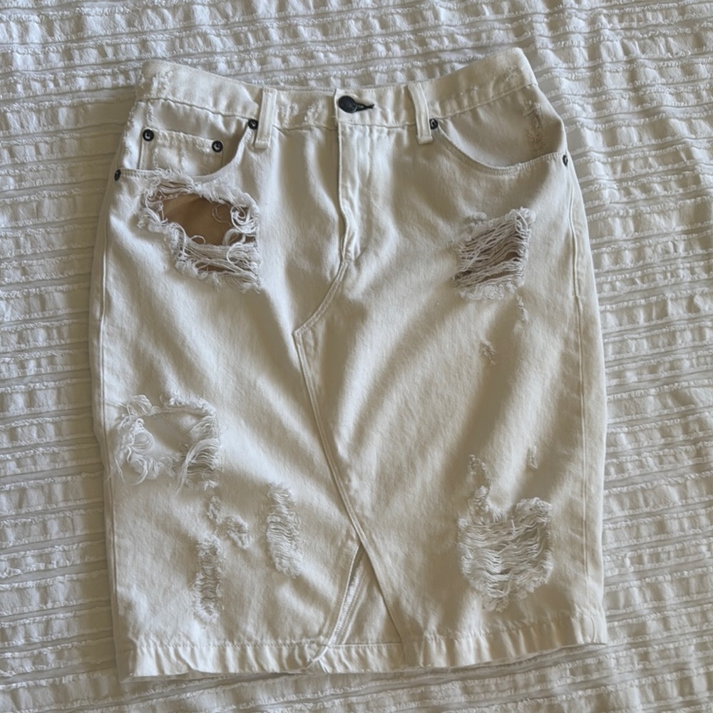 Rag & Bone Womens white Vintage Jean Denim Skirt sz 27